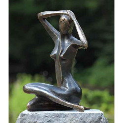 Décoration Statuette bronze personnage Grande femme assise -AN1189BR-BI-L