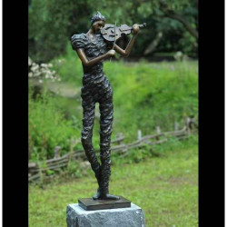Décoration Statuette bronze personnage Violonist moderne -AN1811BR-DB