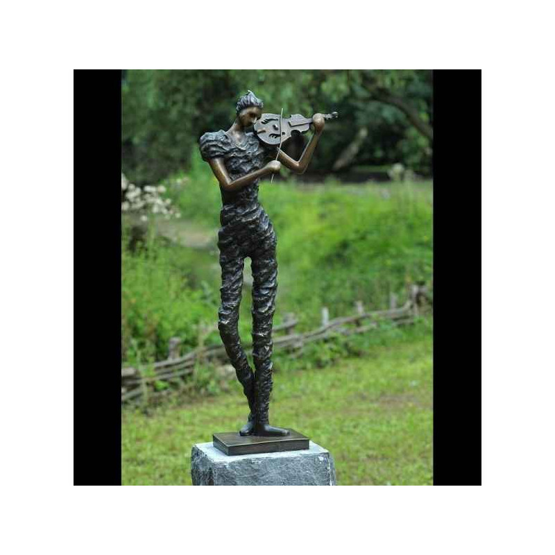Décoration Statuette bronze personnage Violonist moderne -AN1811BR-DB