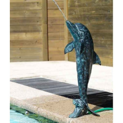 Décoration Statuette bronze personnage Dauphin/cracheur -GA0432BR-A-F