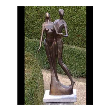 Décoration Statuette bronze personnage Grand couple amoureuse -AN1191BR-BI-L