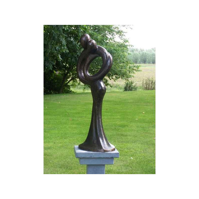 Décoration Statuette bronze personnage Couple d'amour abstrait 80 cm -AN0719BR-BI-L