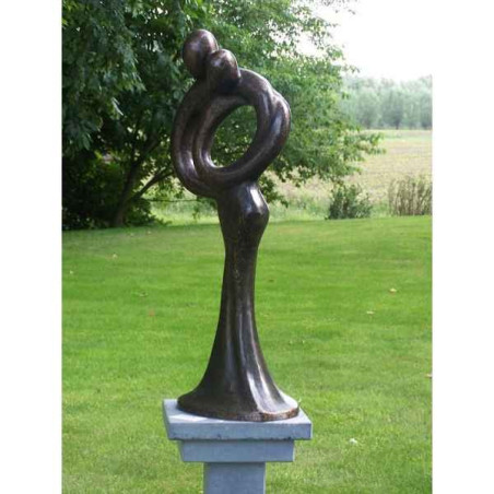 Décoration Statuette bronze personnage Couple d'amour abstrait 80 cm -AN0719BR-BI-L