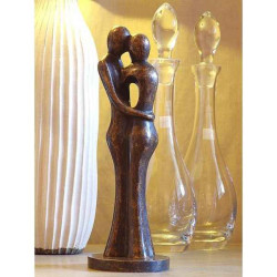 Décoration Statuette bronze personnage Couple d'amour abstrait 34 cm -AN0718BR-BI