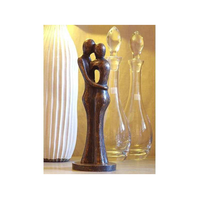 Décoration Statuette bronze personnage Couple d'amour abstrait 34 cm -AN0718BR-BI
