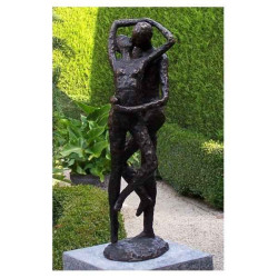 Décoration Statuette bronze personnage Couple d'amour s'embrassante -AN0928BR-BI