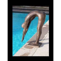 Décoration Statuette bronze personnage Nageur christophe -AN1349BR-B