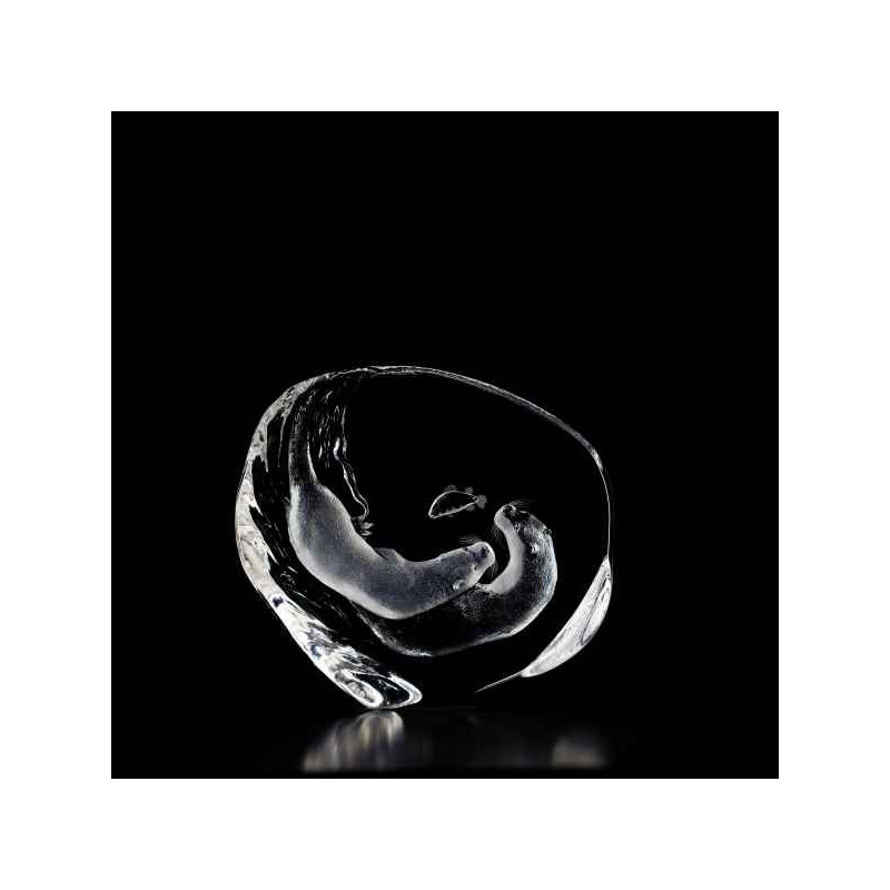 Décoration animaux en verre Loutres jouant Mats Jonasson -33520