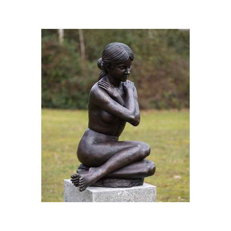 Décoration Statuette bronze personnage Nu assis -B1067