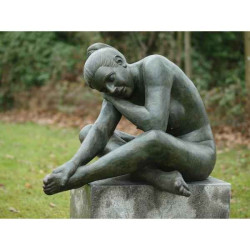 Décoration Statuette bronze personnage Femme nue couchant -B1092