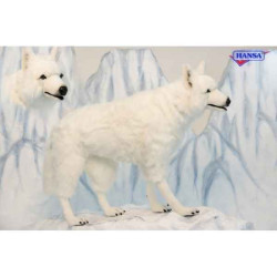 Animaux de la forêt Loup blanc à 4 pattes peluche animalière -6118