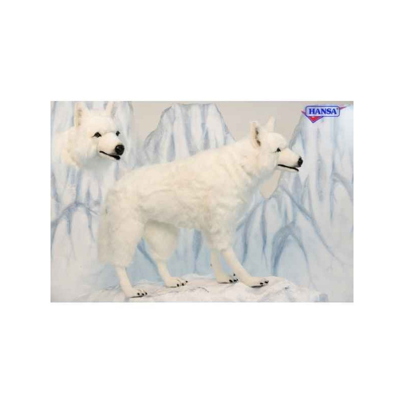 Animaux de la forêt Loup blanc à 4 pattes peluche animalière -6118