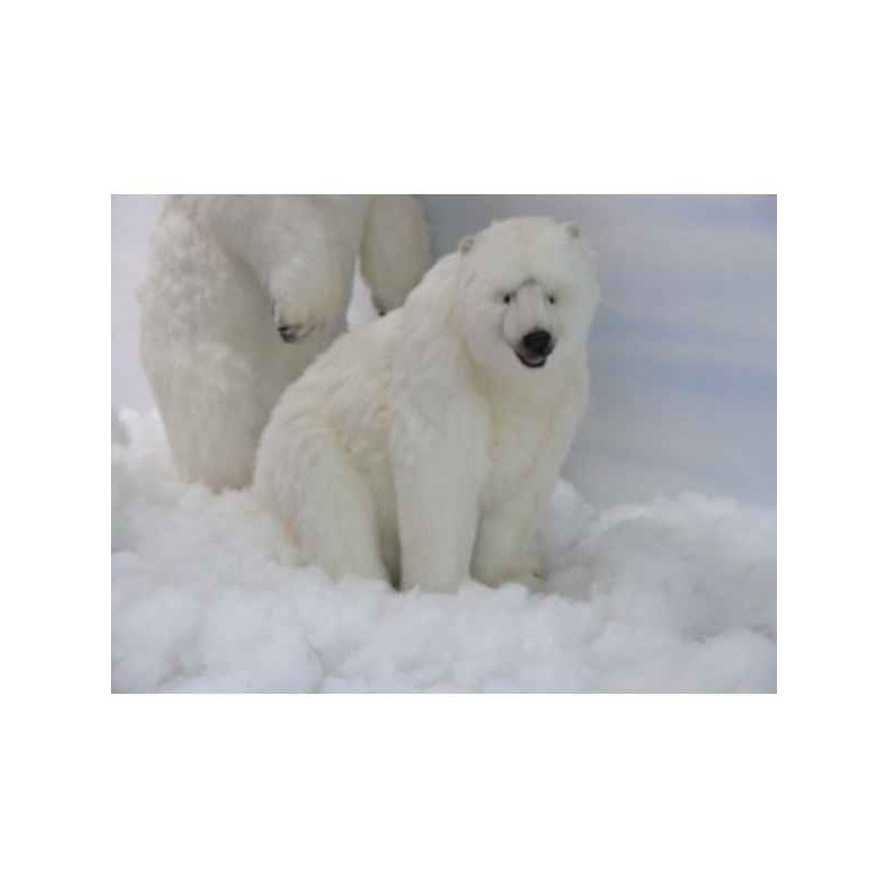 Animaux-Bois-Animaux-Bronzes propose Ours polaire assis 92cmhx155cml peluche animalière -4191