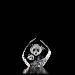 Décoration animaux en verre Panda avec ourson Mats Jonasson -33784