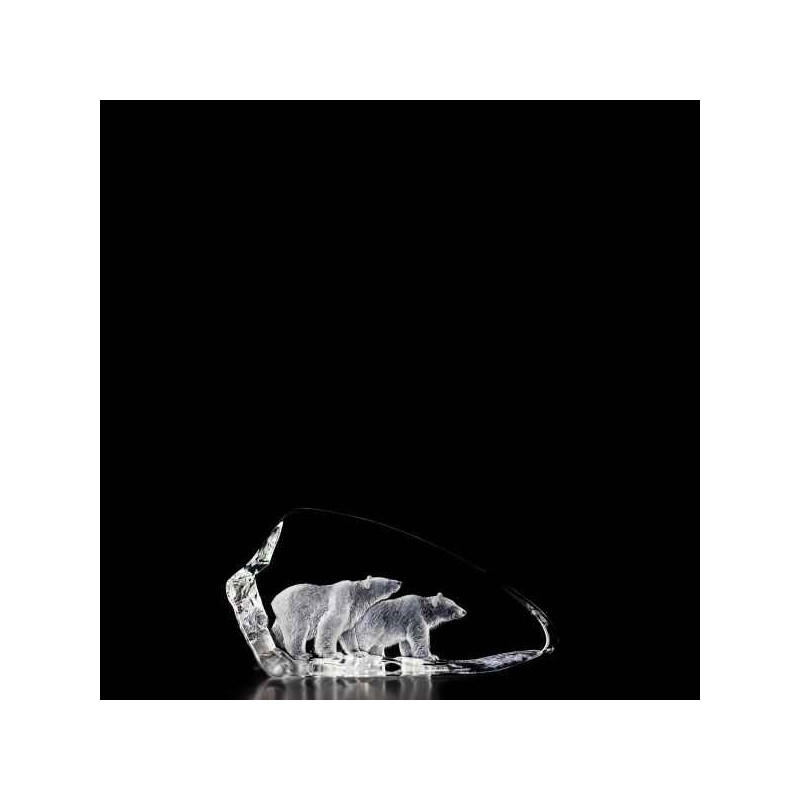 Décoration animaux en verre Ours polaires Mats Jonasson -33707