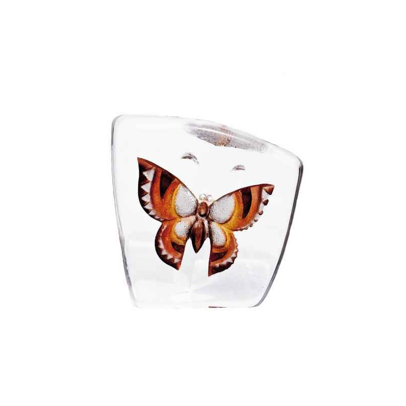 Décoration animaux en verre Papillon, marron orange , grand Mats Jonasson -34005