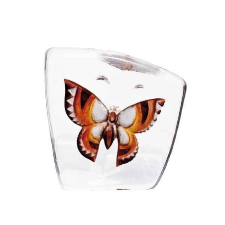 Décoration animaux en verre Papillon, marron orange , grand Mats Jonasson -34005