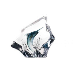 Décoration animaux en verre Marlin bleu Mats Jonasson -33954