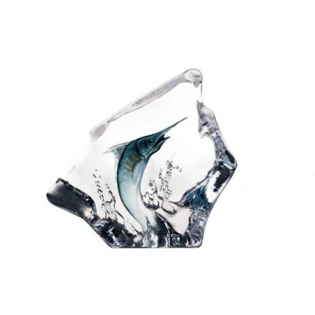 Décoration animaux en verre Marlin bleu Mats Jonasson -33954
