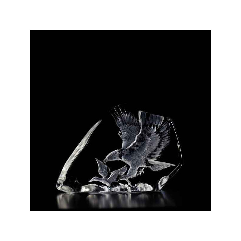 Objet de collection en verre Aigle de mer (chasse ) Mats Jonasson -33776 dans animaux-bois-animaux-bronzes