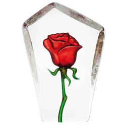 Objet de collection en verre Rose , rouge design robert ljubez Mats Jonasson -33871 dans animaux-bois-animaux-bronzes