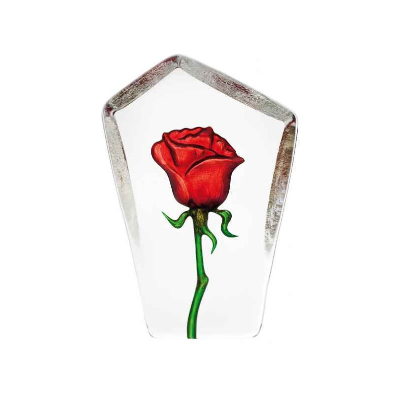 Objet de collection en verre Rose , rouge design robert ljubez Mats Jonasson -33871 dans animaux-bois-animaux-bronzes