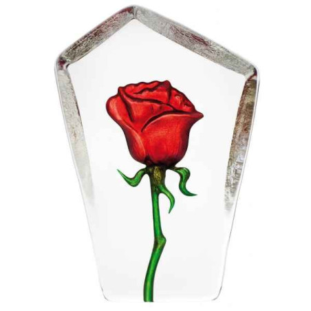 Objet de collection en verre Rose , rouge design robert ljubez Mats Jonasson -33871 dans animaux-bois-animaux-bronzes