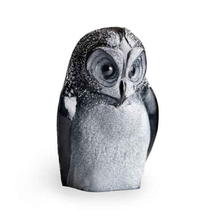 Décoration animaux en verre Chouette , noir Mats Jonasson -34050