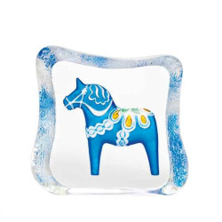 Décoration animaux en verre Cheval de dalécarlie , bleu , traditionnel design r ljubez Mats Jonasson -26125