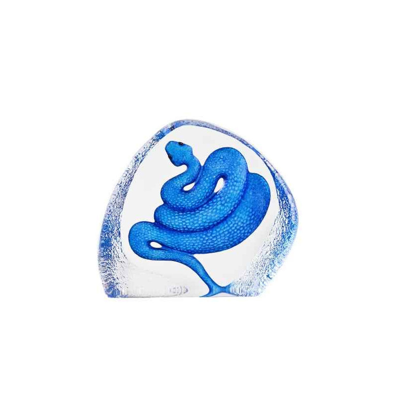 Décoration animaux en verre Serpent bleu Mats Jonasson -34057