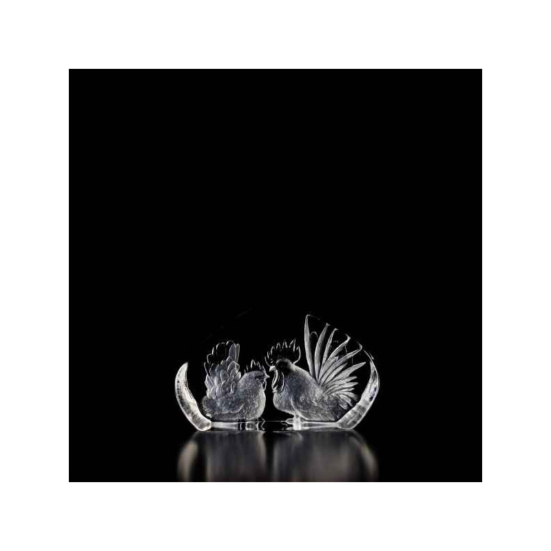 Décoration animaux en verre Coq et poule Mats Jonasson -33860
