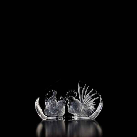 Décoration animaux en verre Coq et poule Mats Jonasson -33860