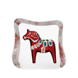 Décoration animaux en verre Cheval de dalécarlie , rouge , traditionnel design r ljubez Mats Jonasson -26124