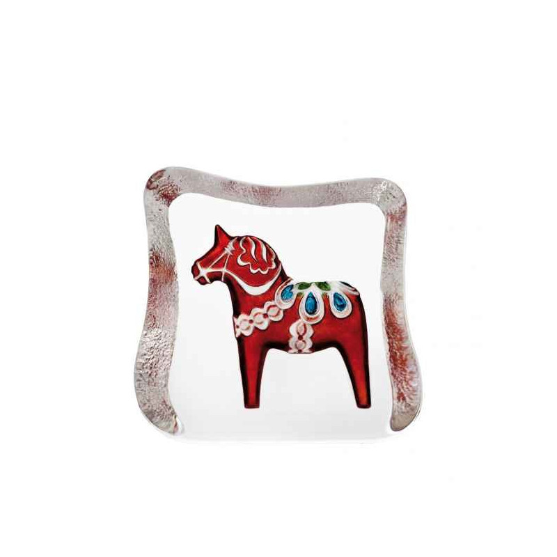 Décoration animaux en verre Cheval de dalécarlie , rouge , traditionnel design r ljubez Mats Jonasson -26124