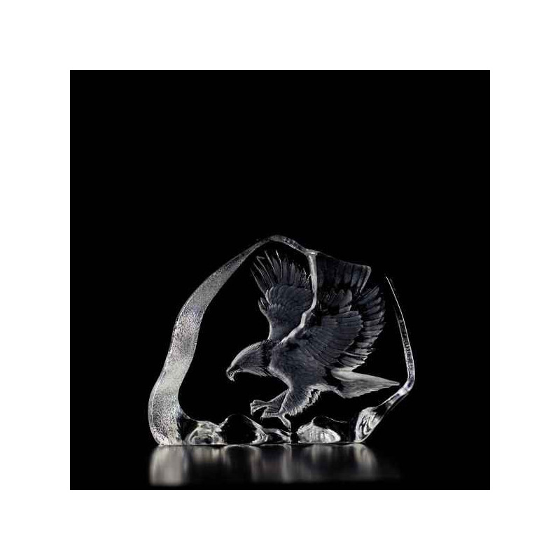 Décoration animaux en verre Eagle en vol Mats Jonasson -33894