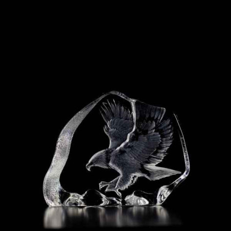 Décoration animaux en verre Eagle en vol Mats Jonasson -33894