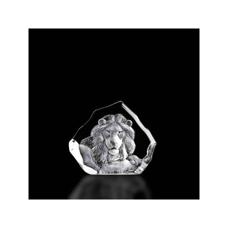Décoration animaux en verre Tête de lion Mats Jonasson -33781