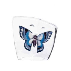 Décoration animaux en verre Papillon, bleu, grand Mats Jonasson -34004