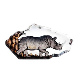 Décoration animaux en verre Rhinocéros édition limitée Mats Jonasson -33938