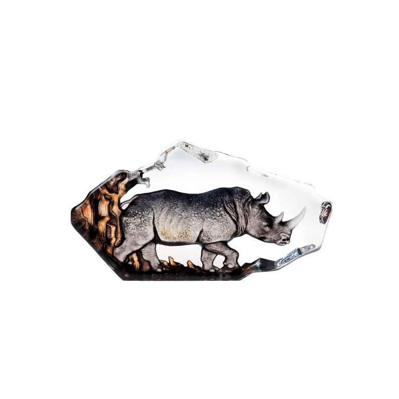 Décoration animaux en verre Rhinocéros édition limitée Mats Jonasson -33938