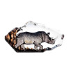 Décoration animaux en verre Rhinocéros édition limitée Mats Jonasson -33938