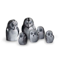 Décoration animaux en verre Chouette , noir, petit Mats Jonasson -34052