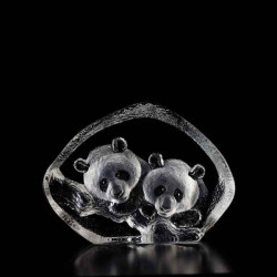 Décoration animaux en verre Pandas Mats Jonasson -34006