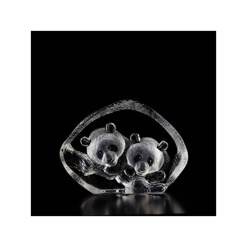 Décoration animaux en verre Pandas Mats Jonasson -34006