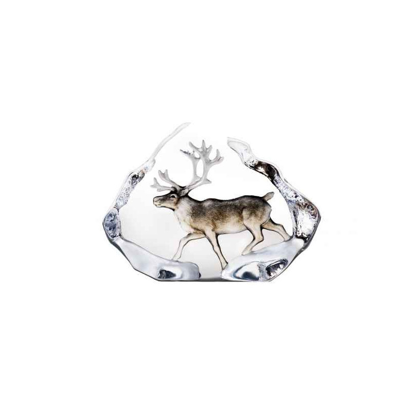 Décoration animaux en verre Renne Mats Jonasson -33953