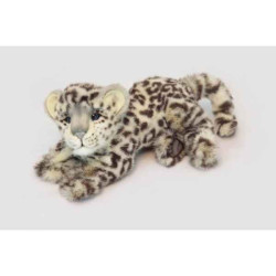 Félin Léopard des neiges couché peluche animalière -6304