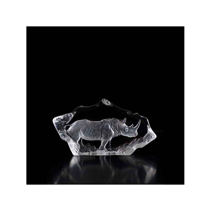 Décoration animaux en verre Rhinocéros Mats Jonasson -33643