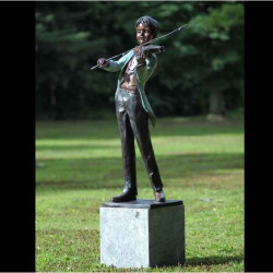 Décoration Statuette bronze personnage Joueur de violon bronze -B74055