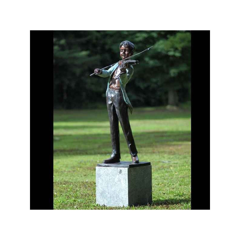 Décoration Statuette bronze personnage Joueur de violon bronze -B74055