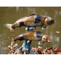 Décors Animaux en Bronze 2 koi fontaine bronze -B57718
